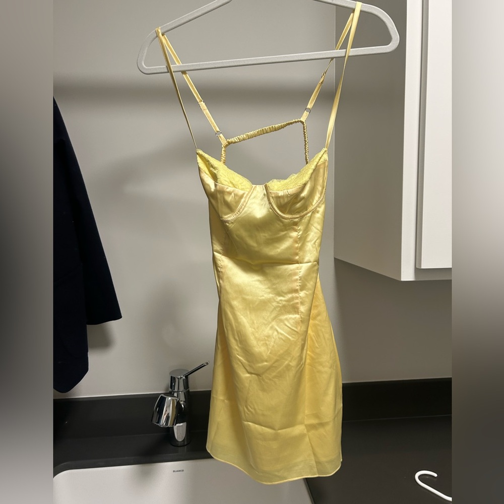 Beginning Boutique Yellow Mini Dress
